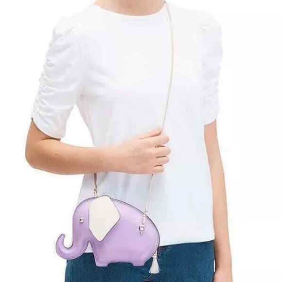 Kate Spade Tiny Elephant Crossbody Bag Iris Bloom - Picture 3 of 8